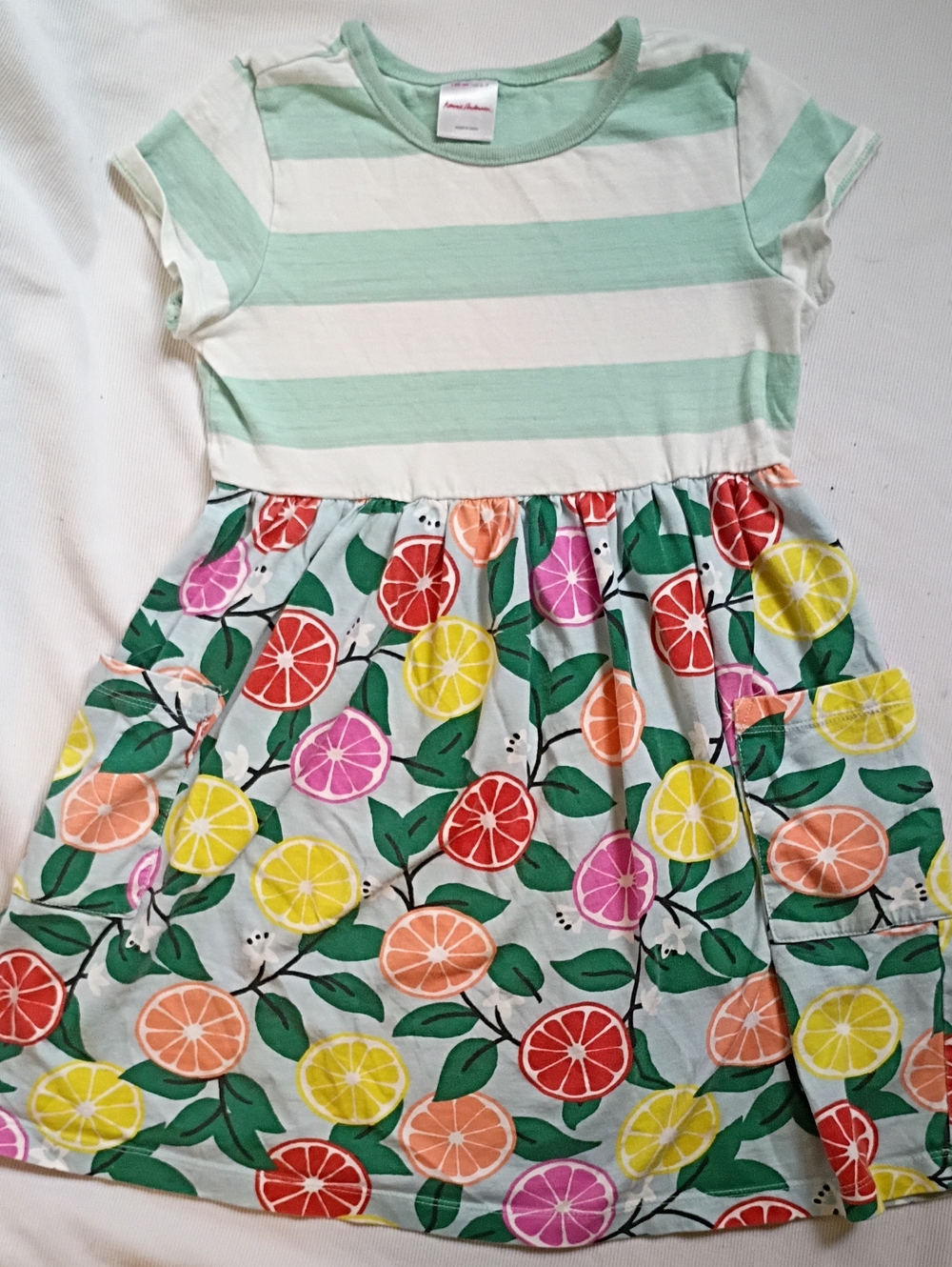 Hanna Andersson Mint and Citrus Print Dress